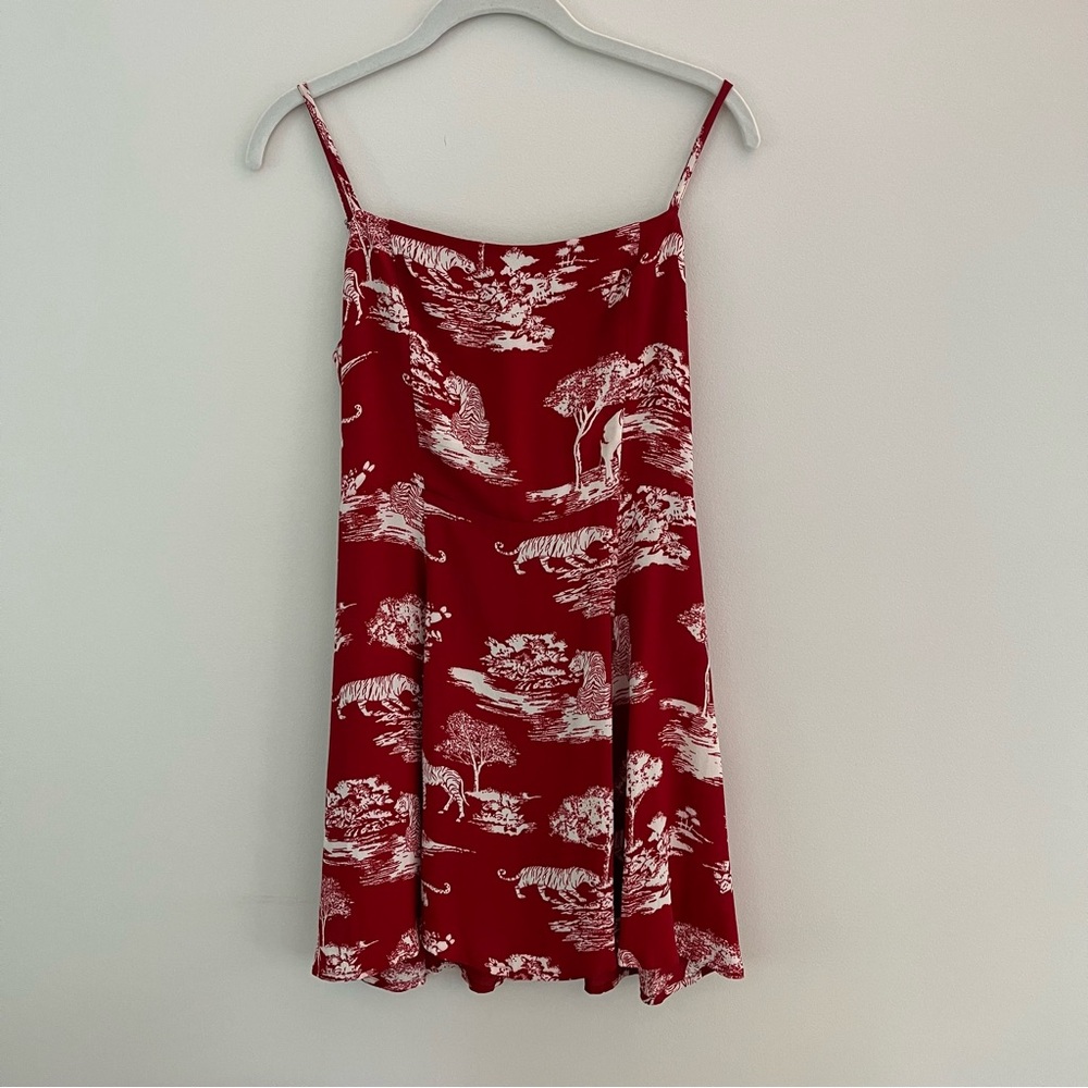 REFORMATION Kendall Mini Dress Safari Print